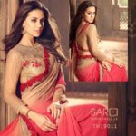 Red & Gold Color Shaded Saree with Heavy Blouse Design