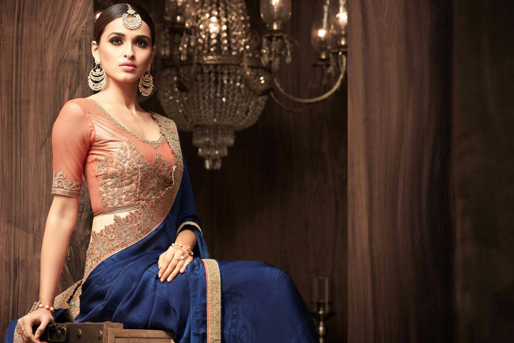Sarees 2017 Saree Blue Silk Saree with Blouse Design SRI LANKAN HAND WORK K...
