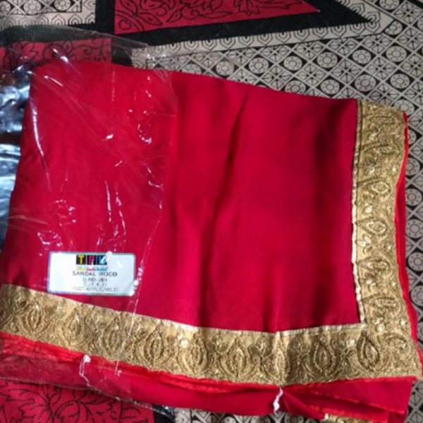 Red Heavy Work Saree Sri Lanka