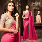 Pink Shaded Heavy Work Saree Sri Lanka