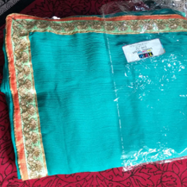 Green Shaded Heavy Work Saree Sri Lanka