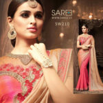 Gold and Pink Heavy Work Saree sri lanka