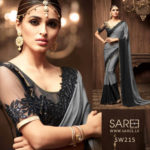 Black and Gray Heavy Work Saree Sri Lanka