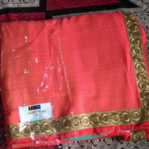 Pink Orange and Green Heavy Work Saree - Sri Lanka Online Saree shopping