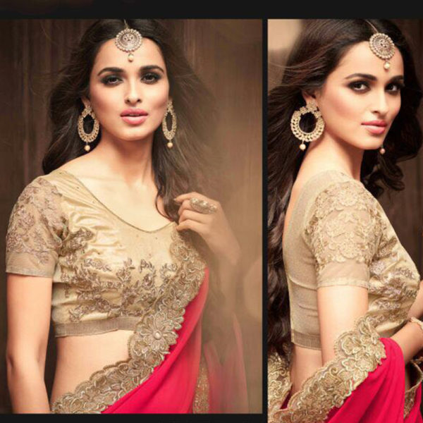 Pink and Gold Heavy Work Saree Sri Lanka