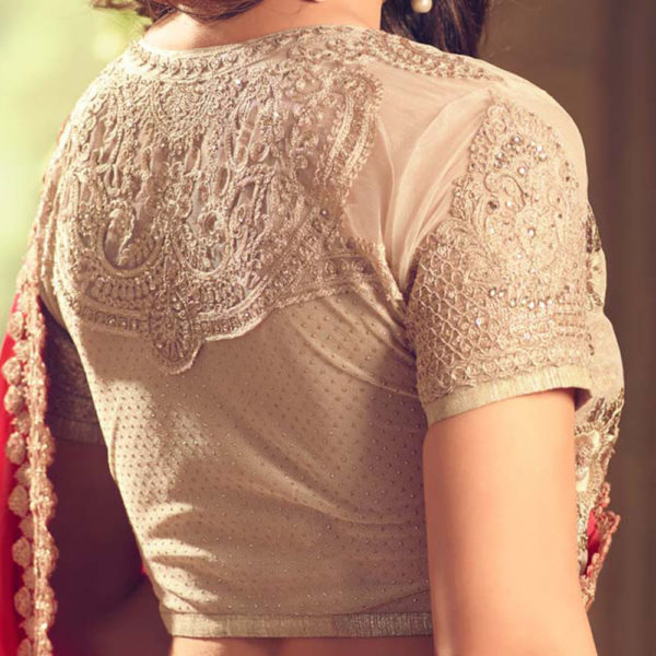 Red and Gold Party Wear Saree Sri lanka