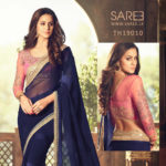 Blue and Pink Color Embroidery Party Wear Saree Sri Lanka