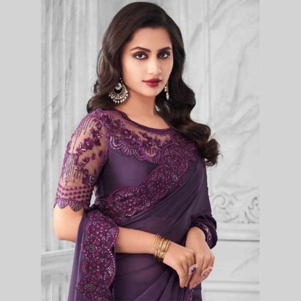 Engagement Saree Jacket Designs