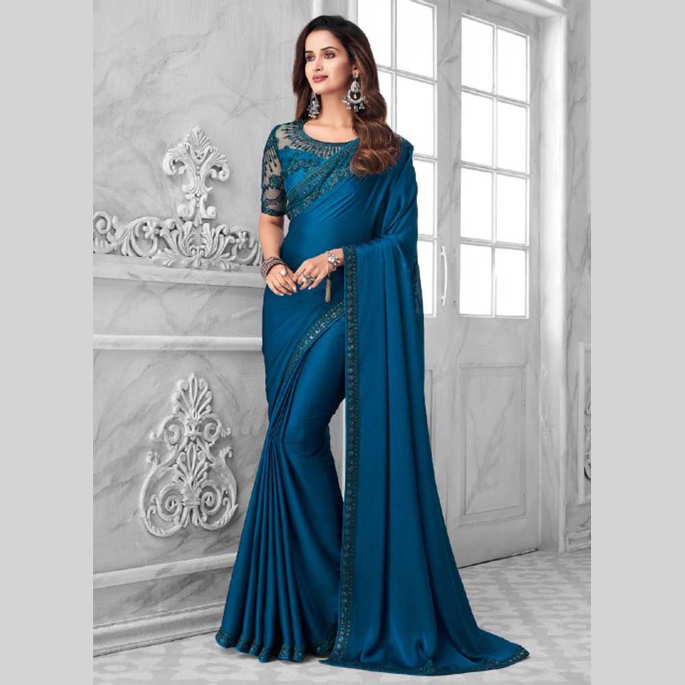 Blue Homecoming Saree Design Sri Lanka Online Saree shopping