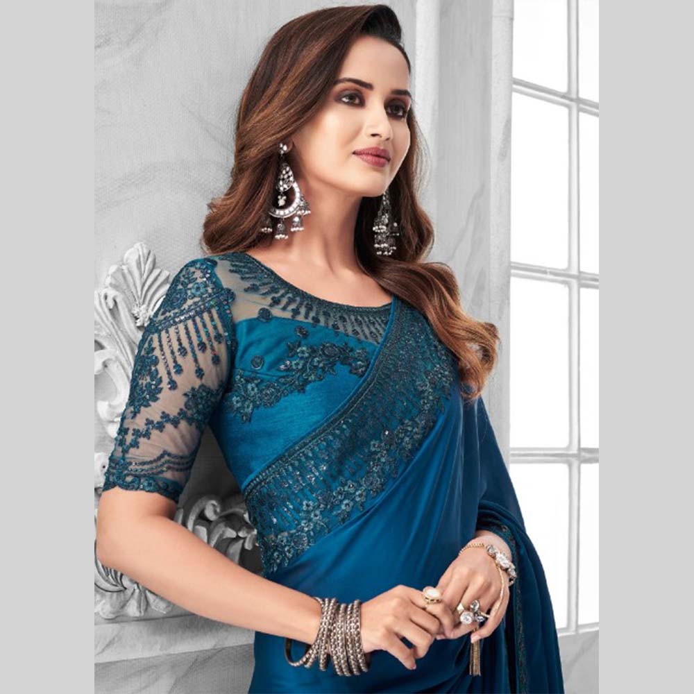 Blue Homecoming Saree Design - Sri Lanka Online Saree shopping