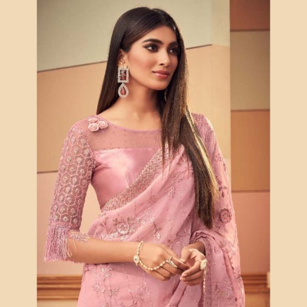 Simple Engagement Saree Jacket Designs