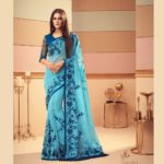 Sri Lankan blue Saree Designs