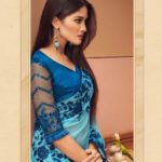 Sri Lankan light blue Saree Designs