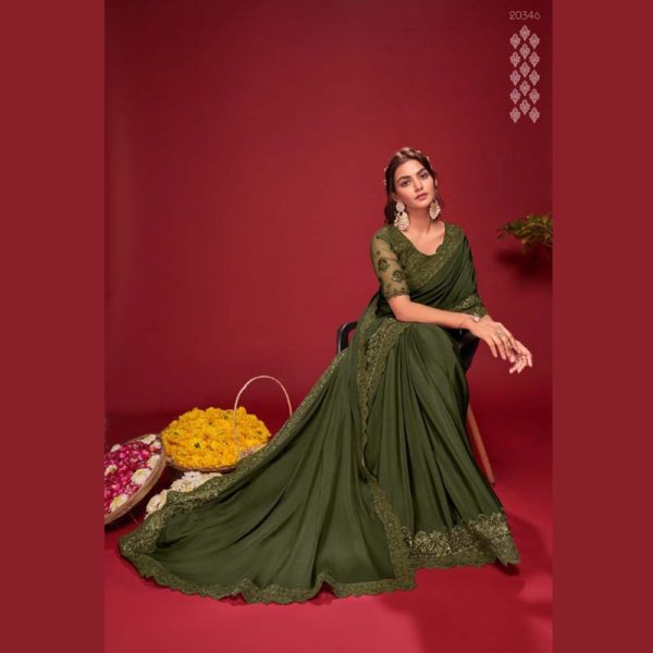 Green Homecoming Saree Design Sri Lanka Online Saree shopping