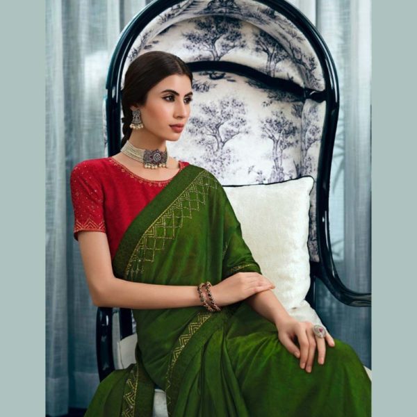 modern engagement saree jacket