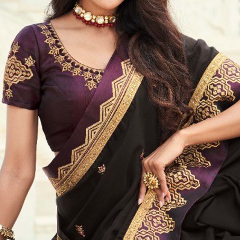 Purple New Saree Jacket Design 2022 - Saree Jacket Online Shopping