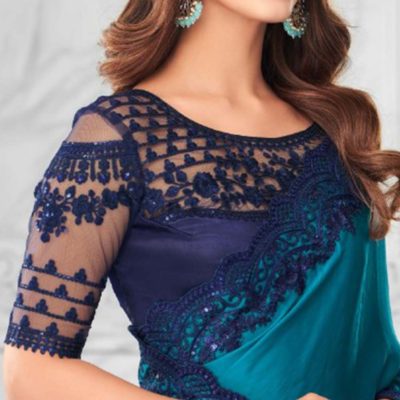 Blue New Saree Jacket Design 2022 - Saree Jacket Online Shopping