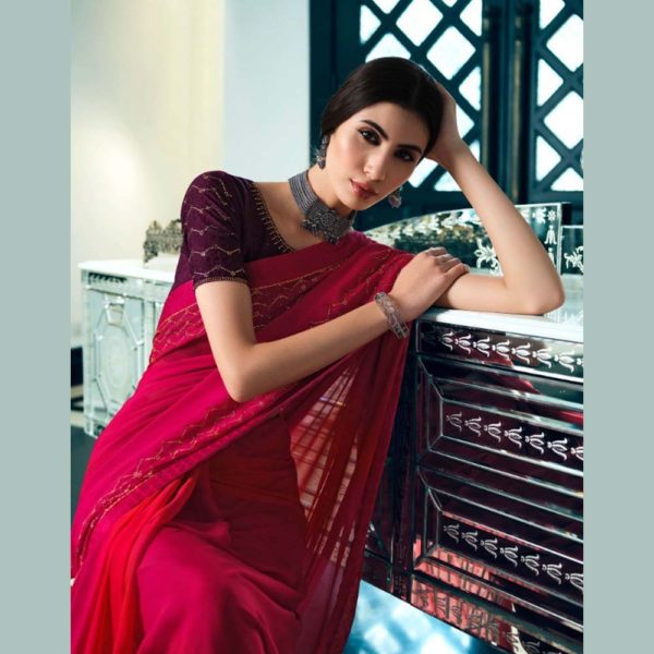 Bridal Homecoming Saree Design Red - Sri Lanka Online Saree shopping