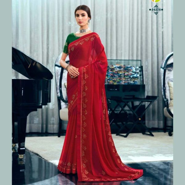 Homecoming 2024 red saree